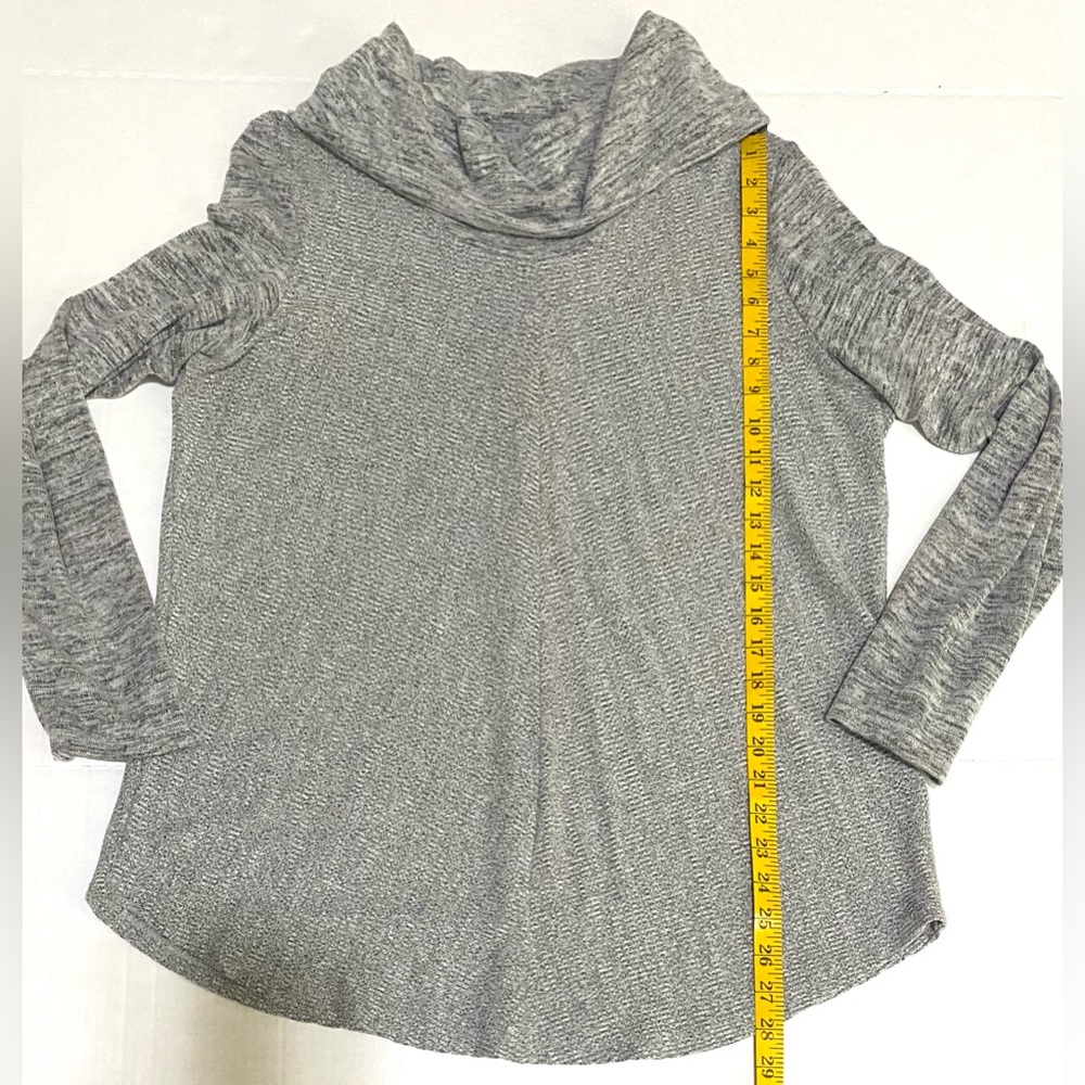 Sojo Womens XL Solid Gray Cowl Neck Sweater Grandmillenial Preppy Cabincore - Picture 9 of 13